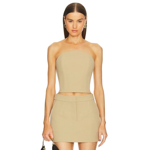 Sans Faff Half Moon Corset Top in Camel - Picture 2 of 5